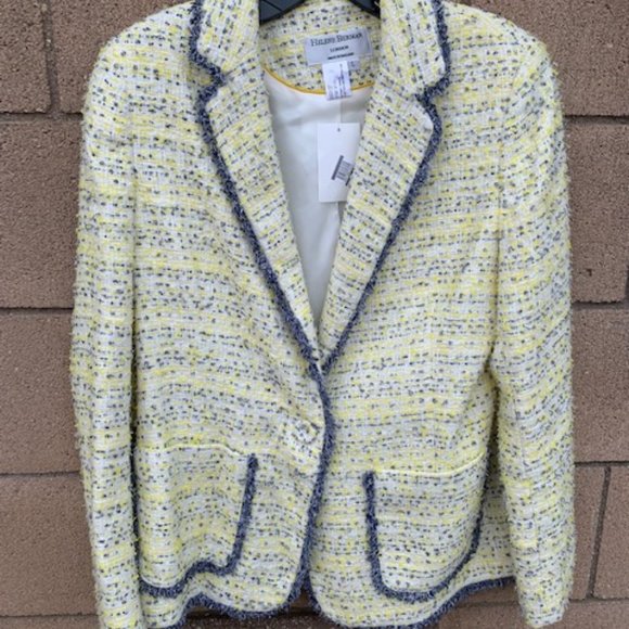 Helene Berman London Nubby Tweed Blazer in Yellow - Size Large - Picture 1 of 3